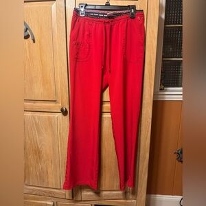 Heart & Sole Red Drawstring Scrub Pants